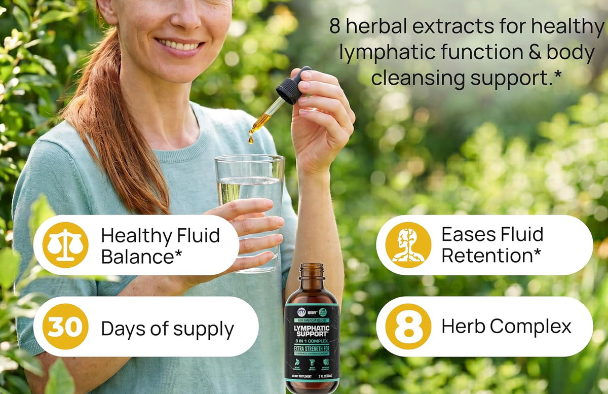 Lymphatic Support Drops, Herbal Cleanse & Debloat Supplement, 2oz