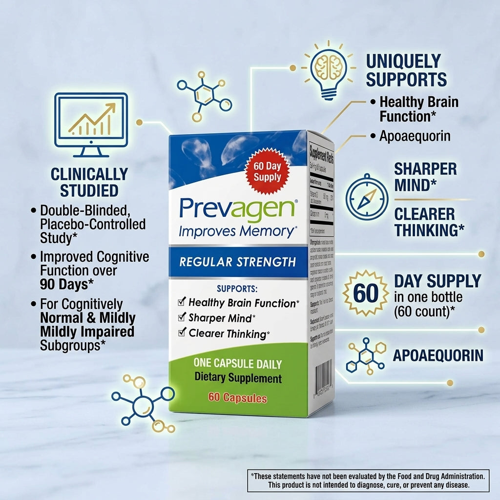 Apoaequorin Brain Health Supplement, Memory & Focus Support, 60ct