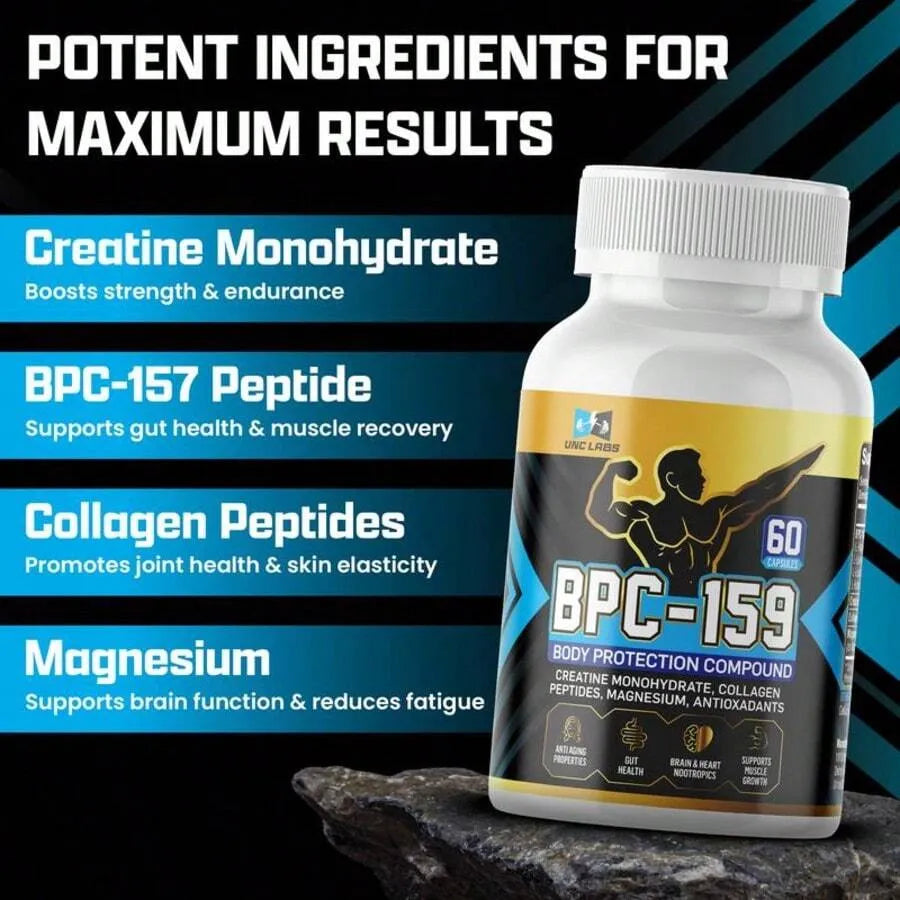 Creatine, Collagen & Magnesium Capsules, Muscle & Recovery, 60ct