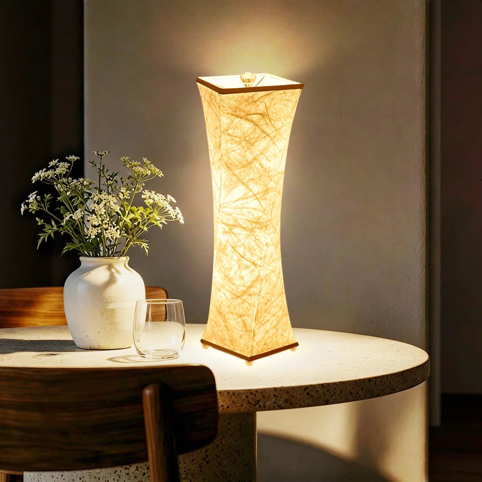Set of 2 Trinova table lamps with 3 color temperature on nightstand