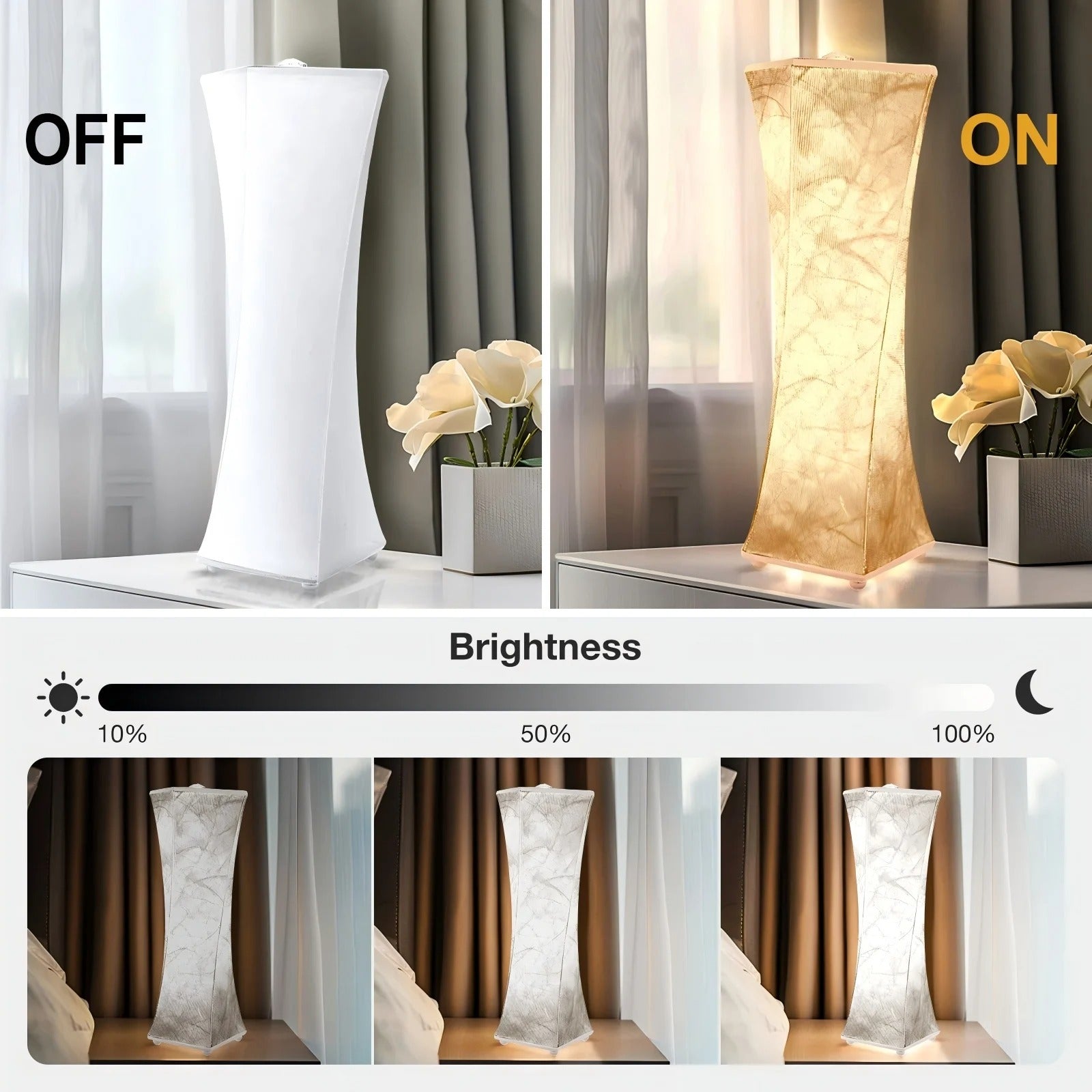 Trinova Table Lamp Set of 2 | 3 Color Temperature Bedside Lamp, Modern Nightstand Desk Lamp