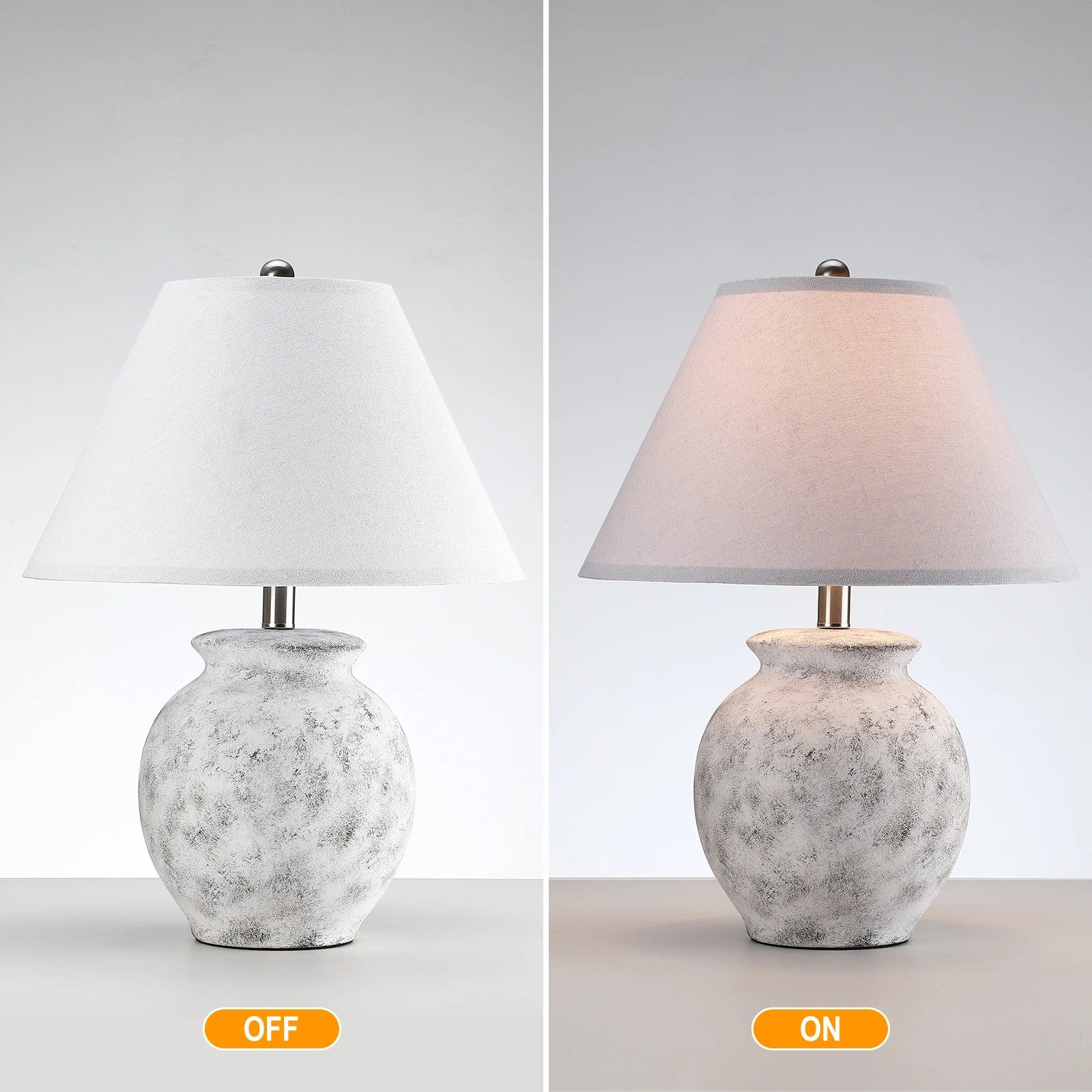 21" Modern Bedside Table Lamp | Ceramic Base, Linen Shade, Minimalist European Style