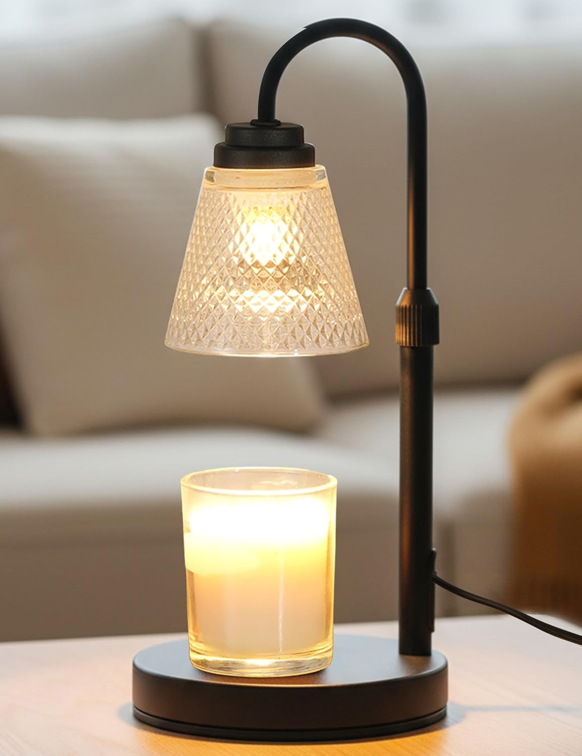 QUTADI Lotus Candle Warmer Lamp with Timer | Dimmable Wax Melter, 2 Bulbs Included
