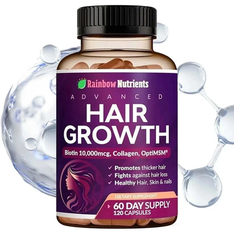 Bottle of hair growth vitamins for women with biotin and collagen, 120 count